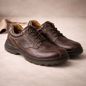 ECCO Brown Leather Comfort Shoes Lace Up Casual Men Size 47 US 13